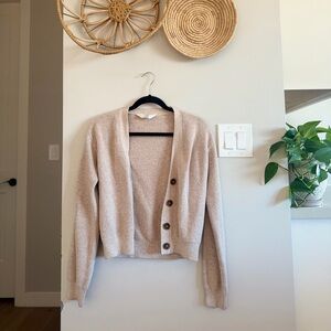 H&M Beige Button-Front Women's Cardigan 100% Cotton